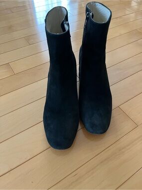Bettye Muller Black Suede Ankle Boots - Women's Fashion Booties